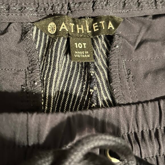 Athleta Bali Striped Blue Cropped Joggers Ladies Size 10 Tall - Picture 4 of 5